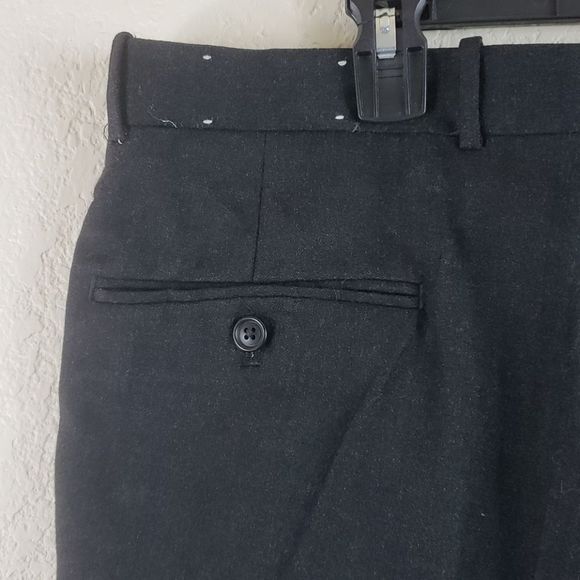 Gerald Austin Black Cuffed Pleated Wool Slacks - Picture 6 of 14